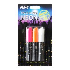 AMOS Face Deco - 3 Neon Colours (1 Pack)