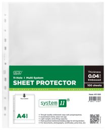 KCK A4 Sheet Protector 11-Holes - 411-100 (100 Pieces/Per Pack)