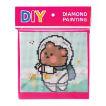 DIAMOND ART- SPACE BEAR 18X18CM