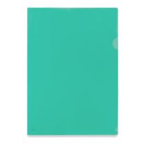 FI A310SGN: KCK Play Transparent/Solid L-Shape Folder - Solid Green (12 Pieces/Per Pack)