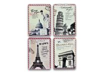 MRPARIS : Metal Mirror Paris Designs  (12 Set/Per Pack)