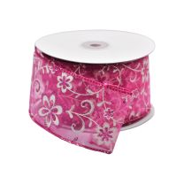 RB YCF75-0250-C008: KCK Ribbon Roll "L" - Pink Floral (1 Roll)